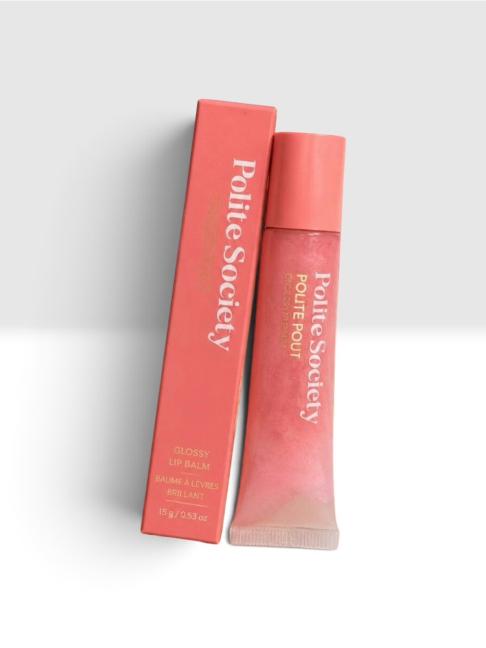 Polite Pout Glossy Lip Balm - Peach Bellini NIB